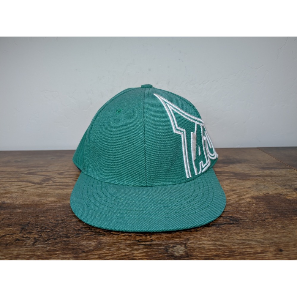 Tapout Hat Mens L/XL Green White Logo Flat Brim Fitted Cap Clover MMA